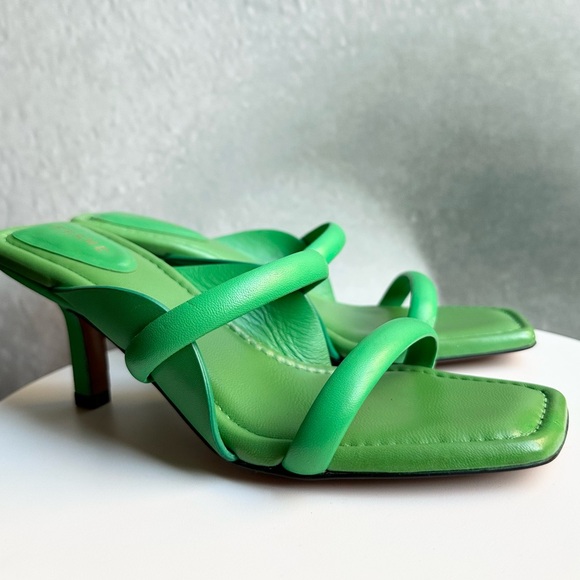 🌸FRAME🌸 Le Carlotta Green Leather Sandal Size: 37 - Picture 5 of 16
